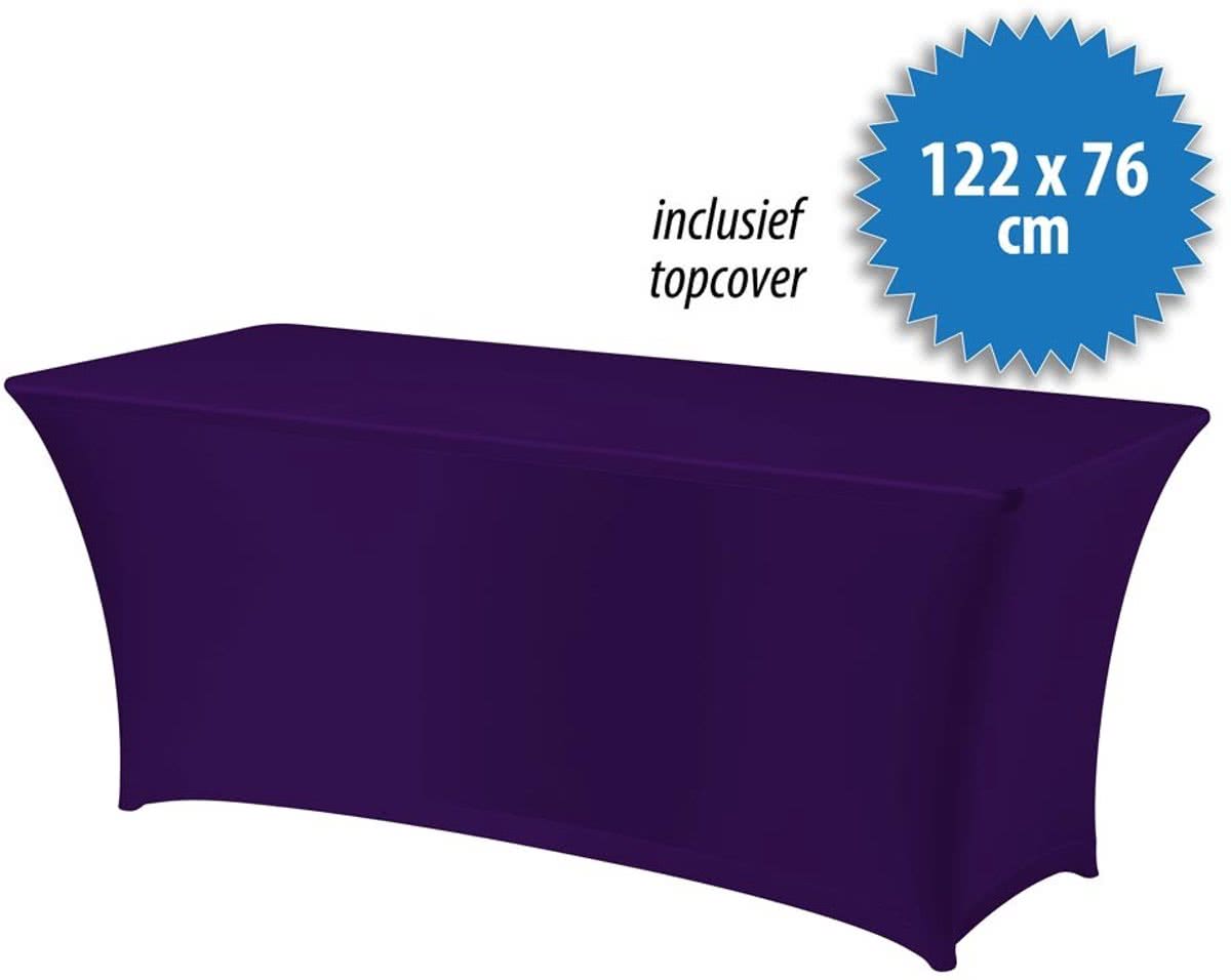 Tafelrok Stretch Incl. topcover 122 bij 76 cm, Paars