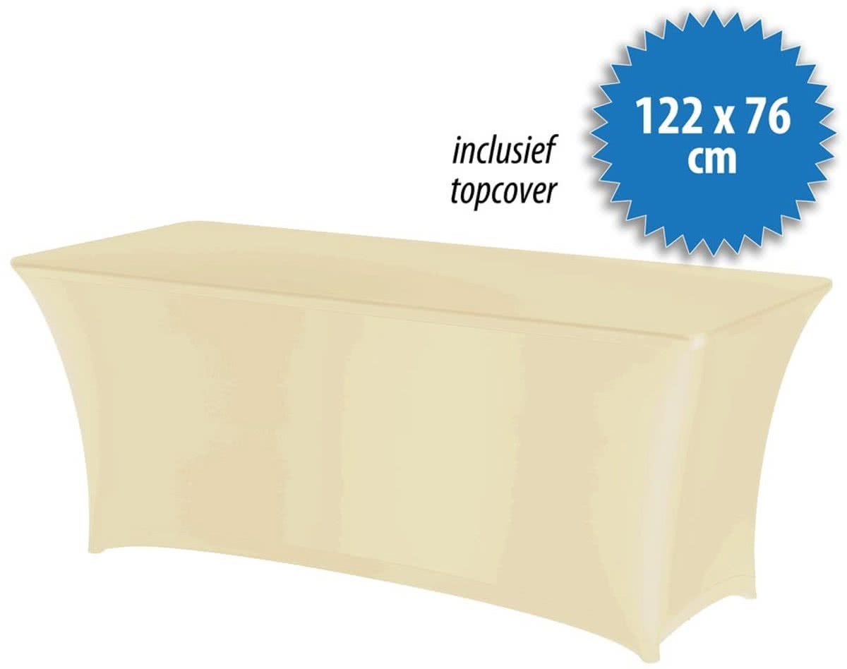 Tafelrok Stretch Incl. topcover 122 bij 76 cm, kleur cream