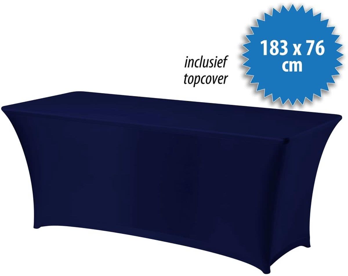   Stretch incl. topcover 183 bij 76 cm, donkerblauw