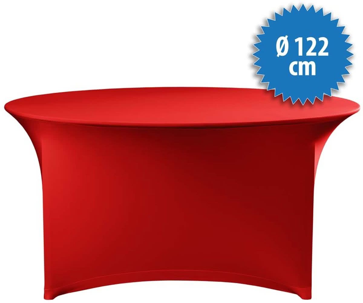 Tafelrok Stretch incl. topcover Ø122, kleur rood