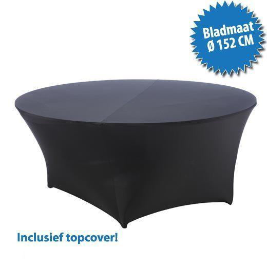 Tafelrok Stretch Ø 152 cm incl. topcover, kleur antraciet