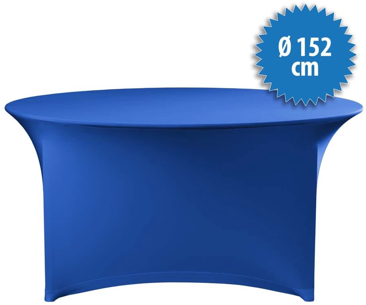 Tafelrok Stretch Ø 152 cm incl. topcover, kleur blauw