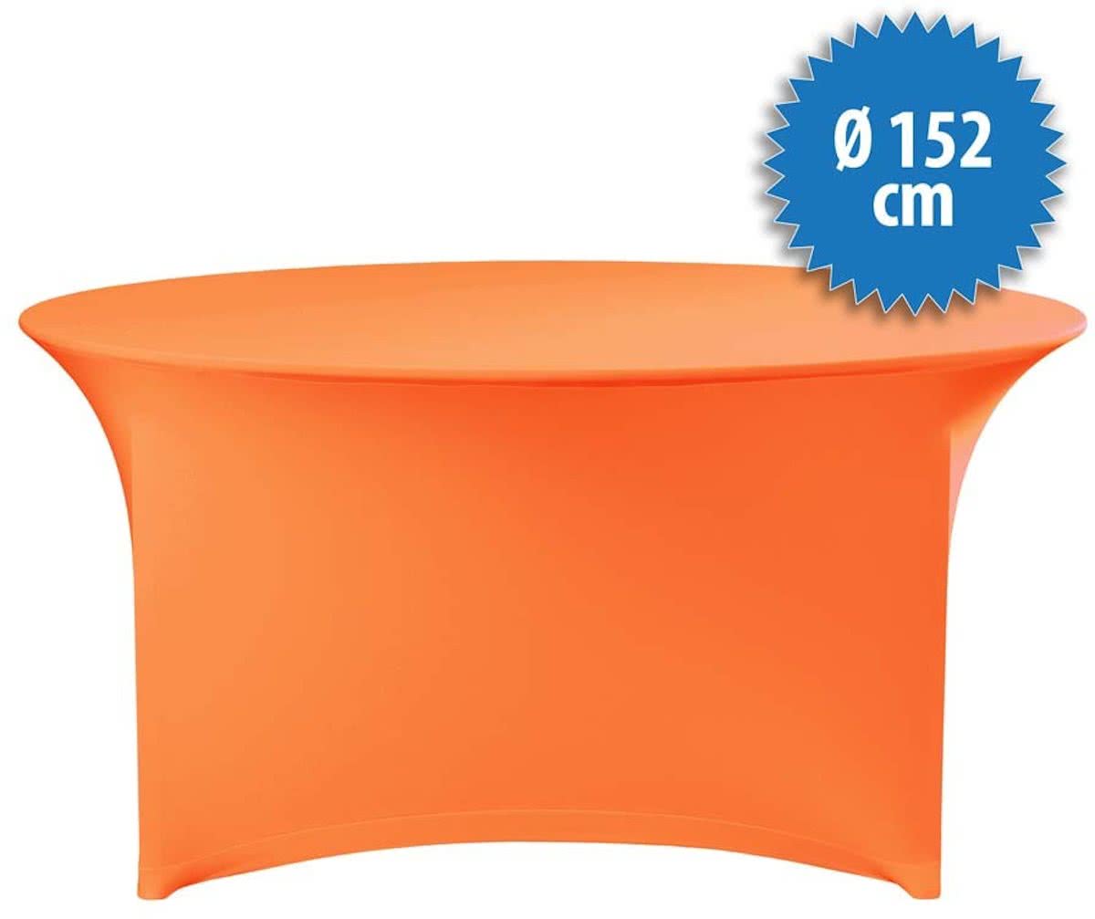 Tafelrok Stretch Ø 152 cm incl. topcover, kleur oranje