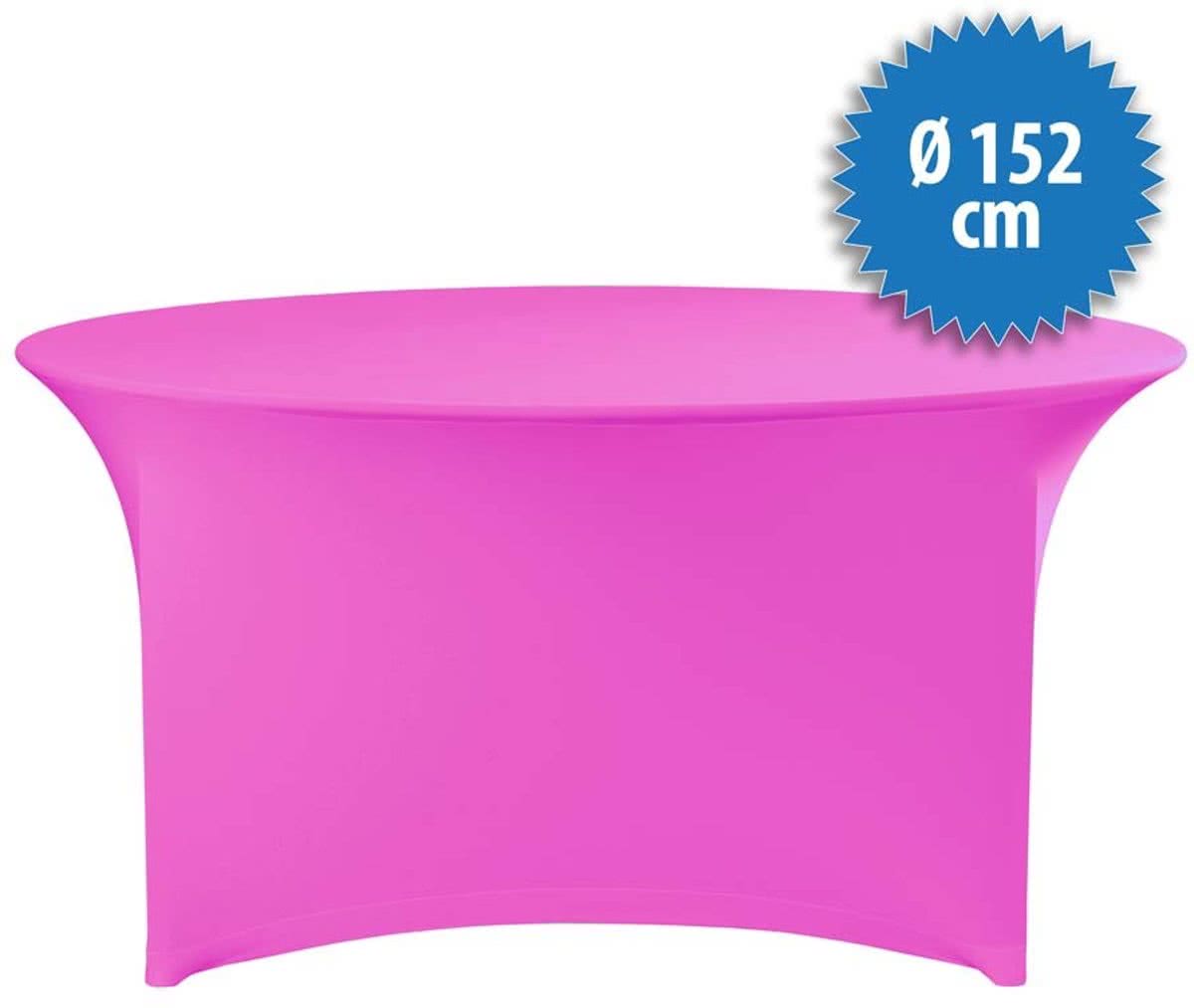 Tafelrok Stretch Ø 152 cm incl. topcover, kleur roze