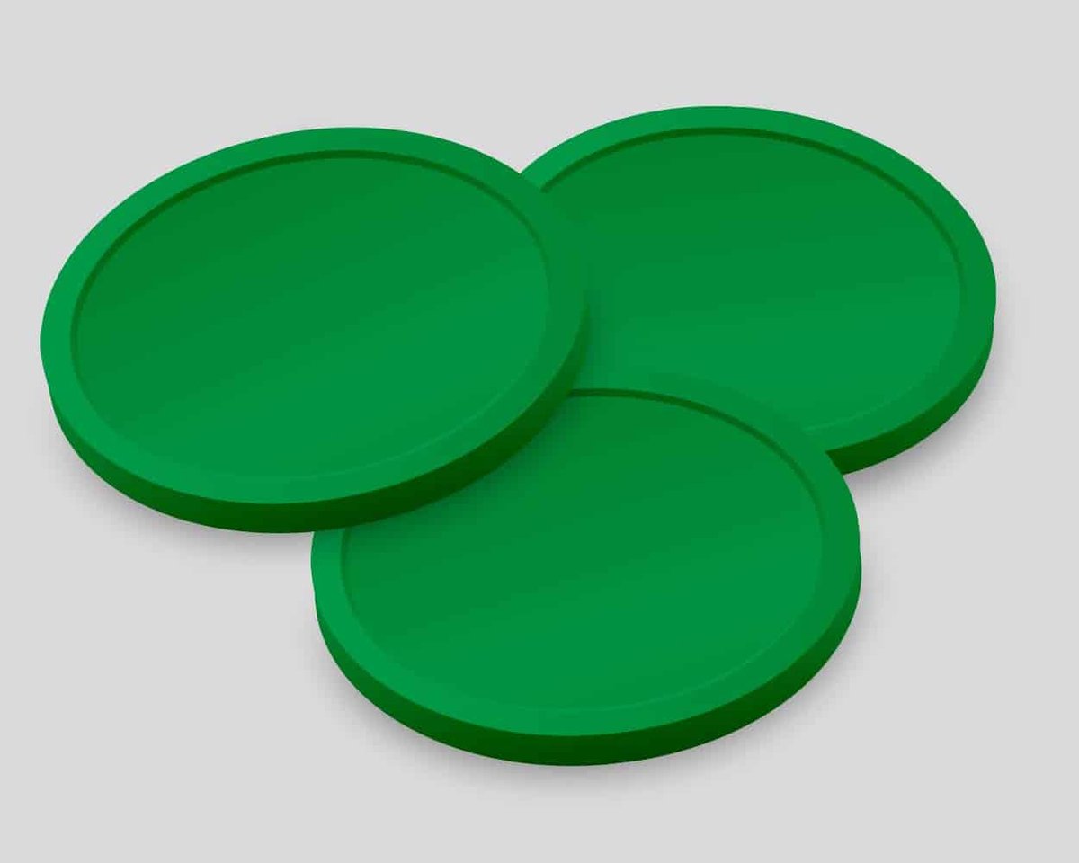 Blanco Consumptiemunten 29mm / Betaalmunten (per 500 stuks) - GROEN