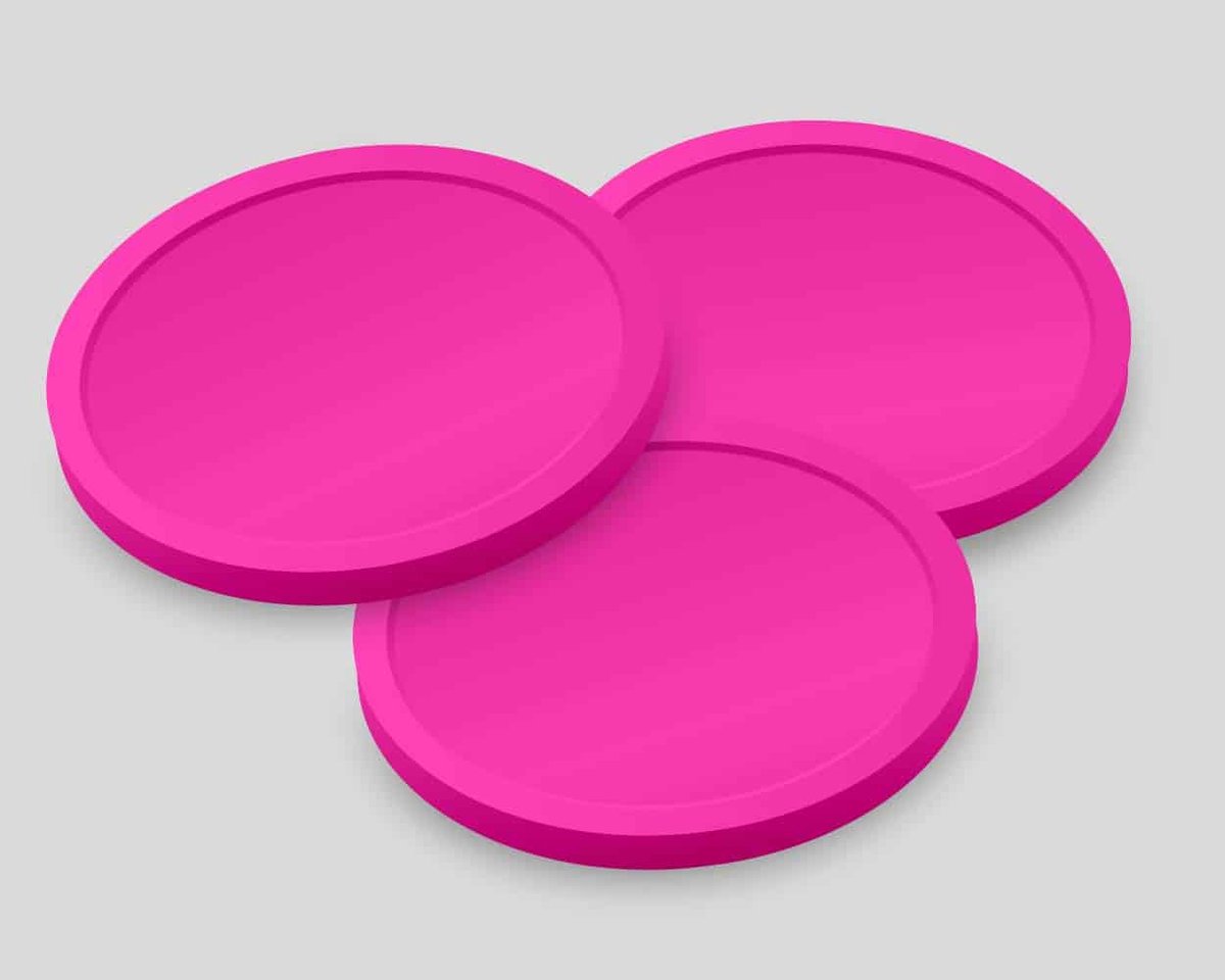 VanDerEng Blanco Consumptiemunten 29mm / Betaalmunten (per 1000 stuks) - FLUOR ROZE