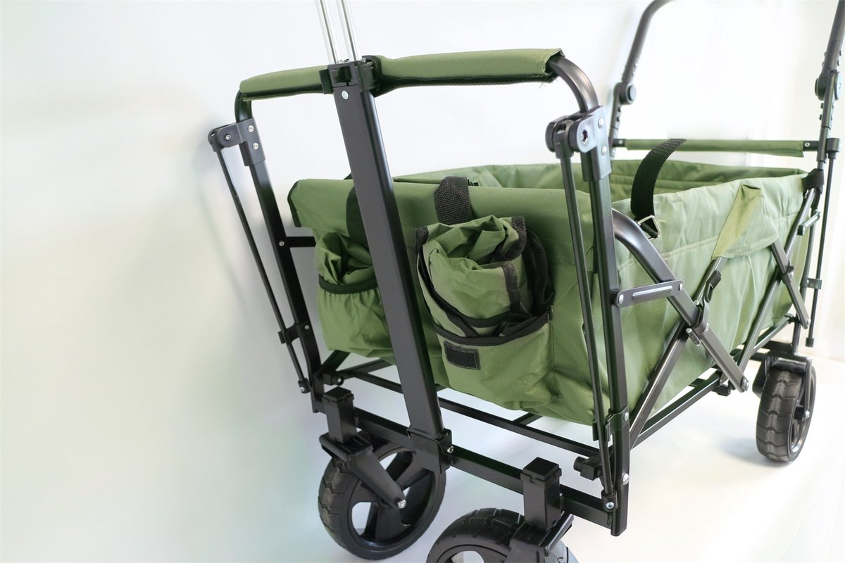 Premium XXL trolley olijfgroen met dak