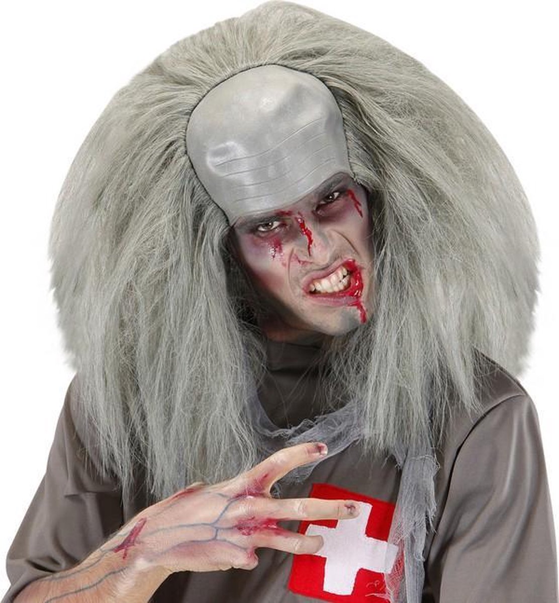 Gekke zombie pruik voor heren Halloween  - Verkleedpruik - One size