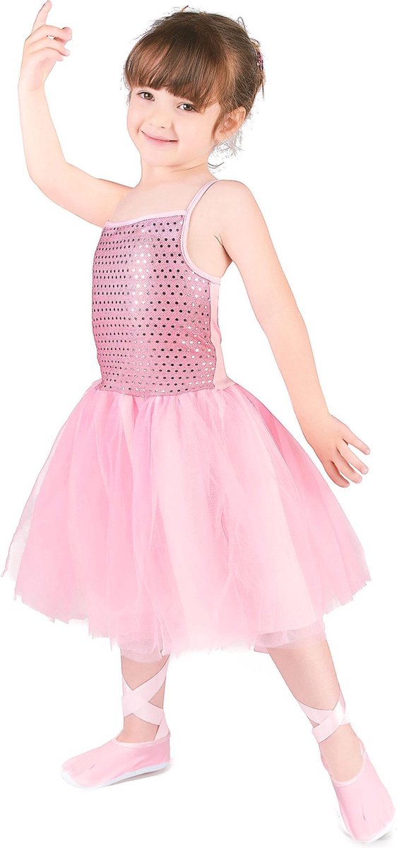 LUCIDA - Roze ballet danseres kostuum voor meisjes - S 110/122 (4-6 jaar) - Kinderkostuums