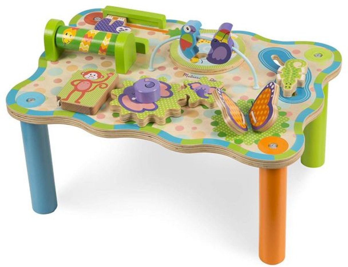 Melissa & Doug First Play Houten kinderjungle-activiteitentafel voor peuters