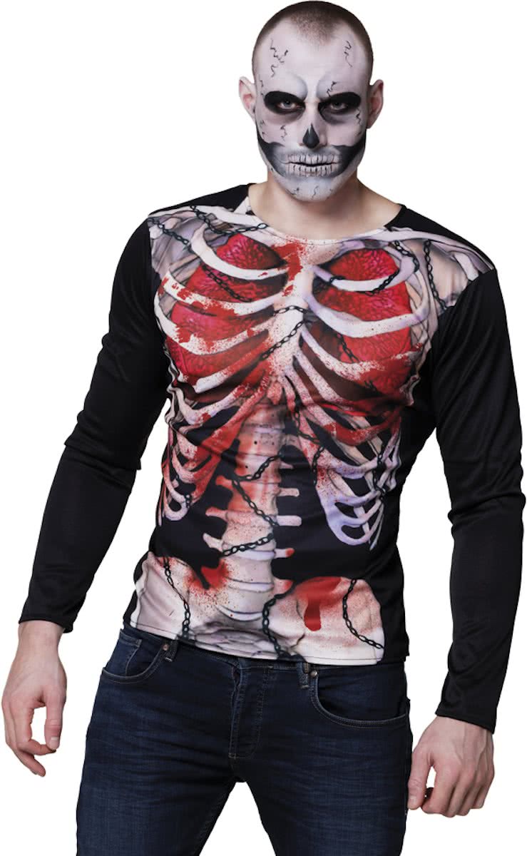 Skeletten t-shirt voor mannen - Verkleedkleding - M/L