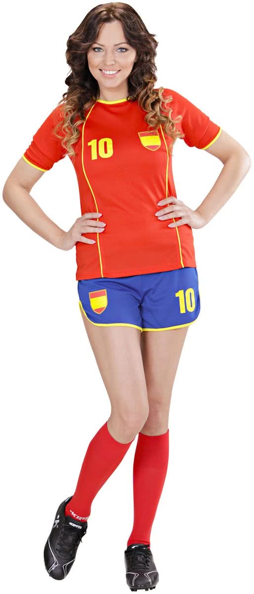 Spaanse voetbalster kostuum voor vrouwen - Verkleedkleding - Large