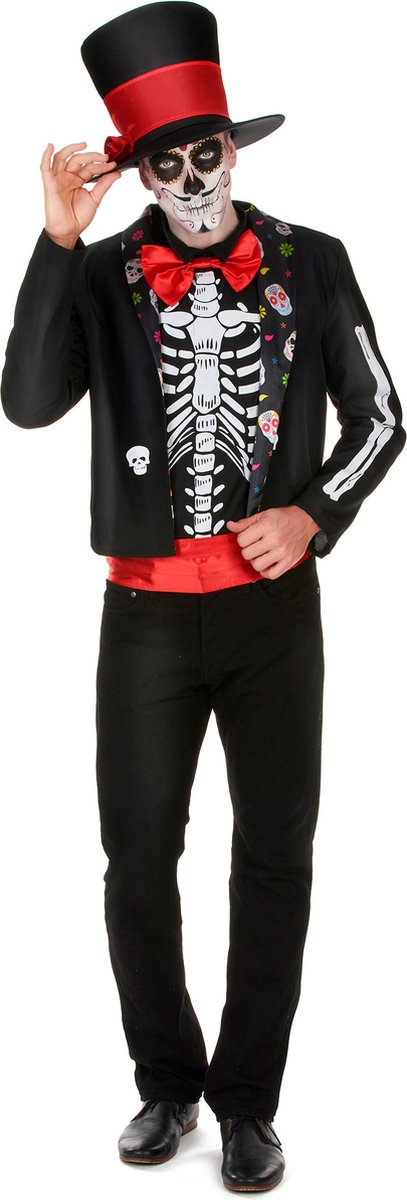   - Día de los Muertos skelet outfit voor mannen - Zwart - XXL