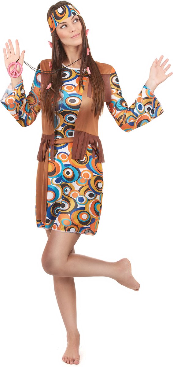   - Flower power psychedelisch kostuum voor vrouwen