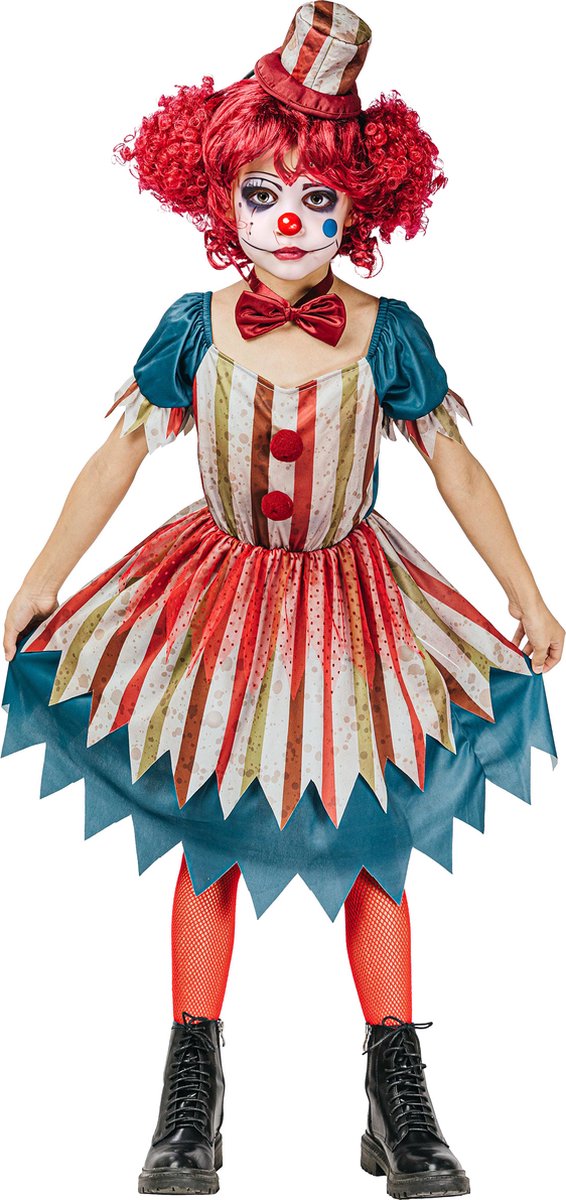   - Gekleurd Halloween clownskostuum voor meisjes