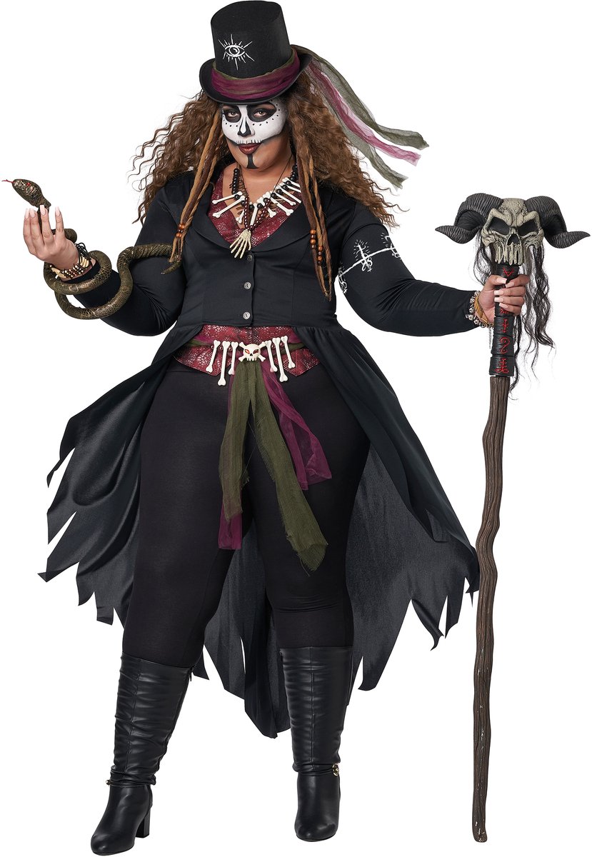   - Plus size voodoo-magiekostuum voor dames