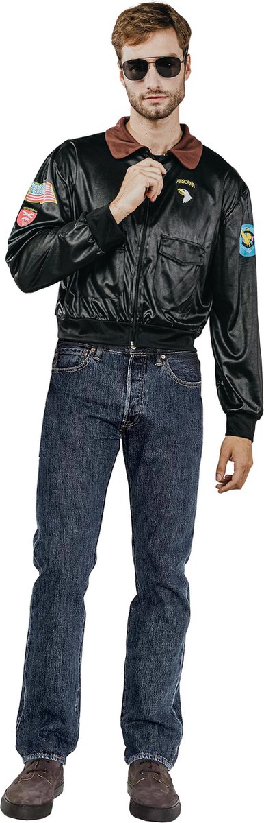   - Zwarte pilotenjas voor volwassenen