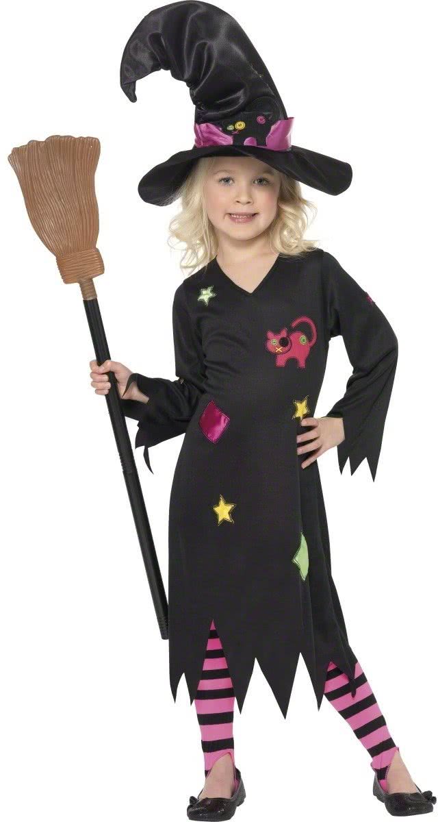 Verkleedkostuum voor meisjes heks kat Halloween artikel - Verkleedkleding - 110/116