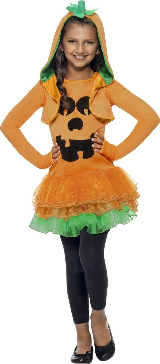 Verkleedkostuum voor meisjes pompoen met tutu Halloween kleding - Kinderkostuums - 122/134