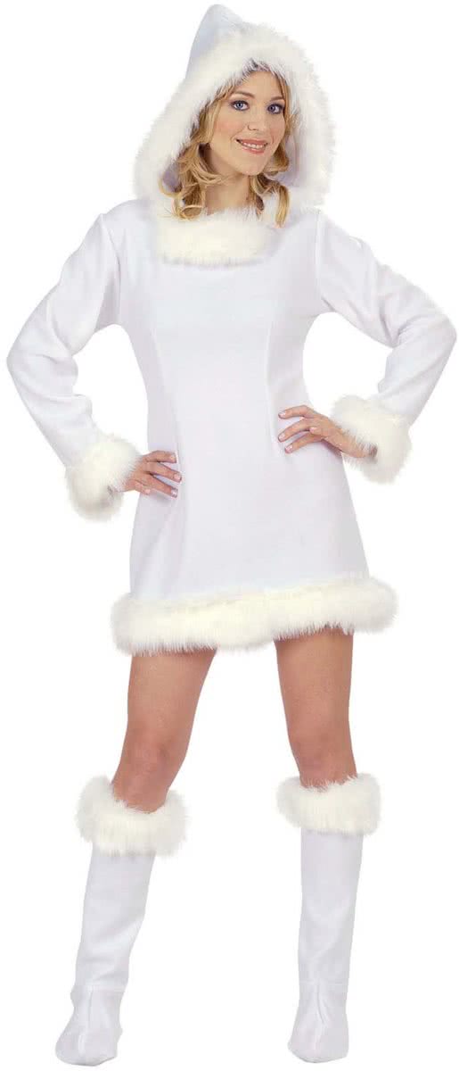 Wit sexy Eskimo kostuum voor dames  - Verkleedkleding - Large