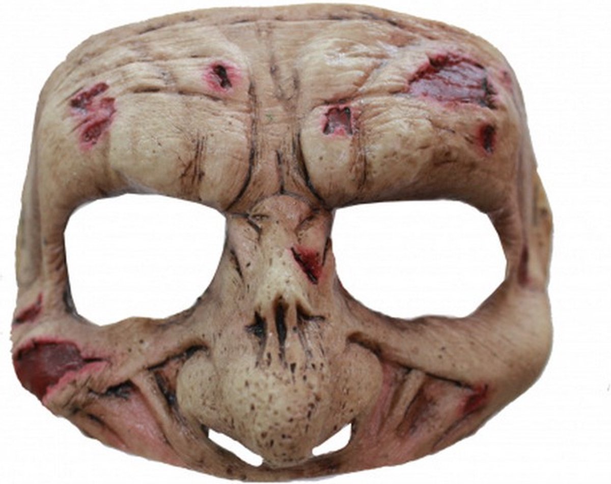 halfmasker Zombie latex beige one-size