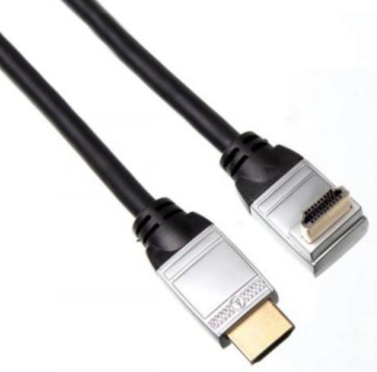 HDMI male naar HDMI male haaks - Zwart -  2.5 meter