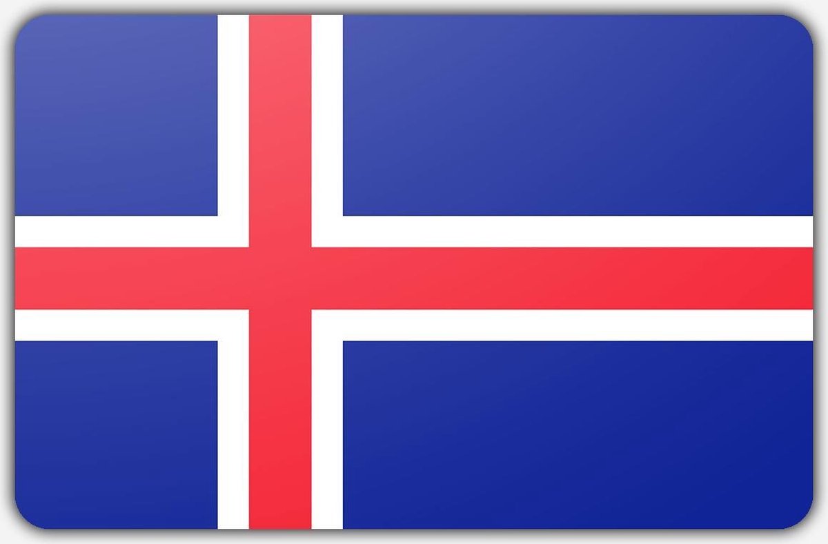 Vlag IJsland - 70 x 100 cm - Polyester