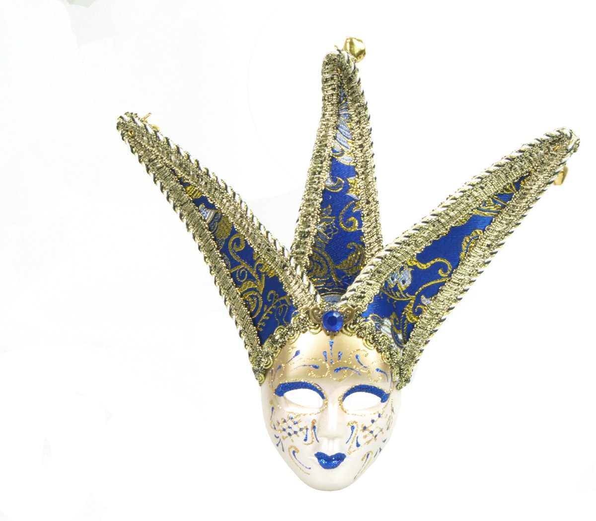 Decoratief Venetiaans masker – Blauw blauwe kleur - carnaval – feest- evenement – thema – italiaans – verkleed – kinderfeest – bal masquê – gemaskerd - decoratie