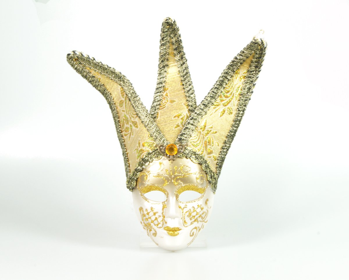 Decoratief Venetiaans masker – Goud goude kleur - carnaval – feest- evenement – thema – italiaans – verkleed – kinderfeest – bal masquê – gemaskerd - decoratie