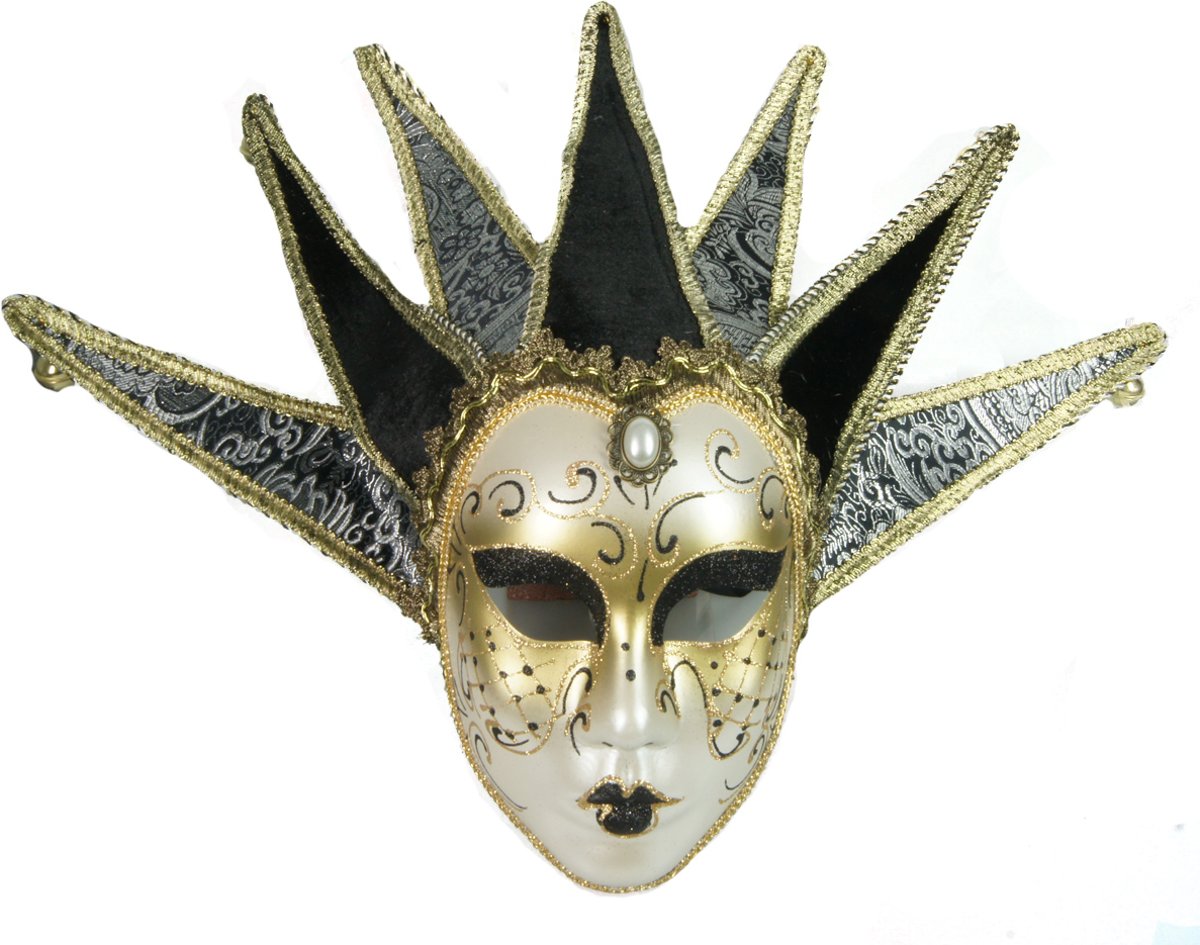 Groot Venetiaans masker – Goud goude kleur - carnaval – feest- evenement – thema – italiaans – verkleed – kinderfeest – bal masquê – gemaskerd - decoratie