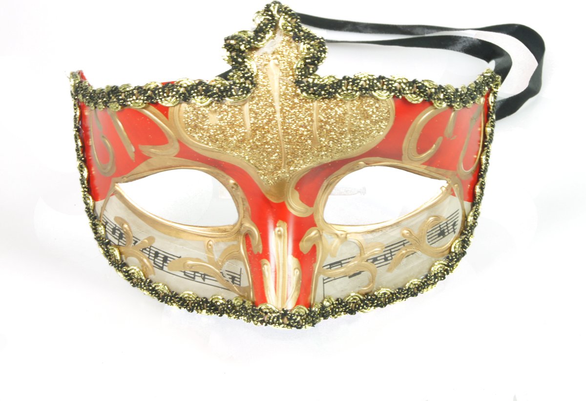 Venetiaans masker – Oranje kleur - carnaval – feest- evenement – thema – italiaans – verkleed – kinderfeest – bal masquê – gemaskerd