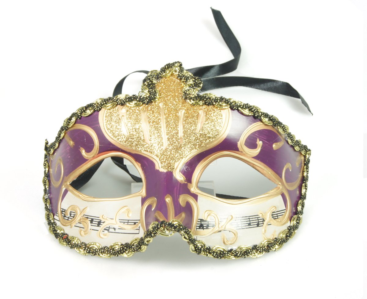 Venetiaans masker – Paars paarse kleur - carnaval – feest- evenement – thema – italiaans – verkleed – kinderfeest – bal masquê – gemaskerd