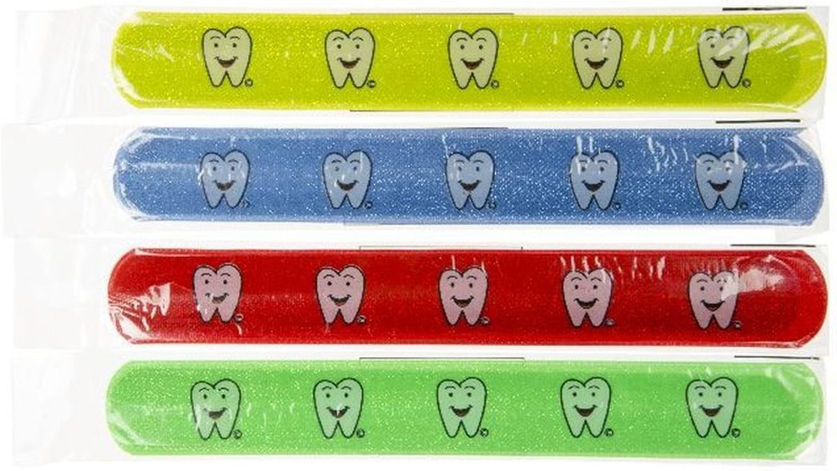 Klaparmband tandje - dental toy (set van 36 stuks) - uitdeelcadeautje tandartsen - tandartspraktijk