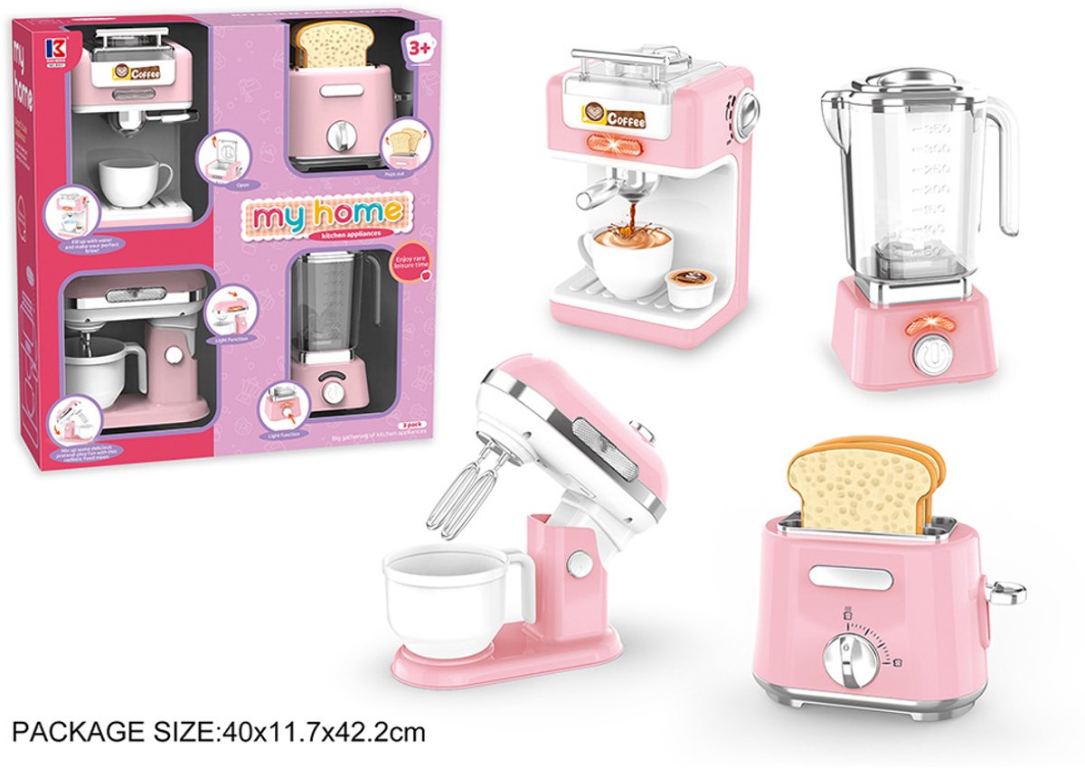 Kinderkeukenspeelgoedset, Keukenrollenspelset, Gesimuleerde Elektrische Licht- En Geluidseffecten, Geschikt Voor Meisjes En Jongens Van 3 Tot 6 Jaar (Batterijen Niet Inbegrepen, Koop 6 Aaa-Batterijen Apart)