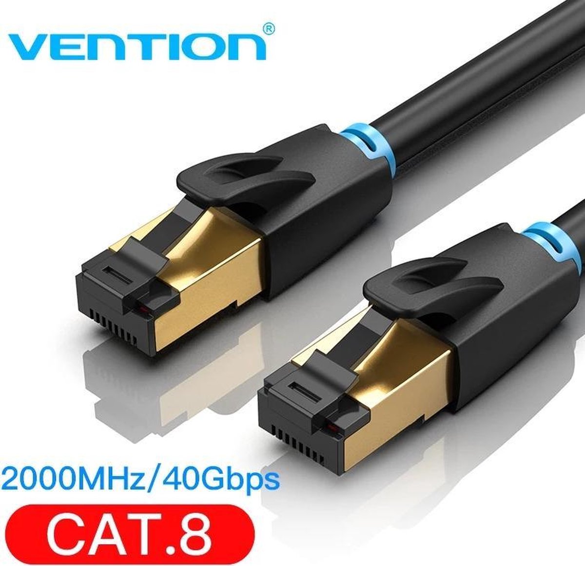 Netwerkkabel CAT 8 - SSTP LAN kabel - Internet tot 40 GB/s & 2000 MHz CAT.8 RJ45 - 3 meter - Vention