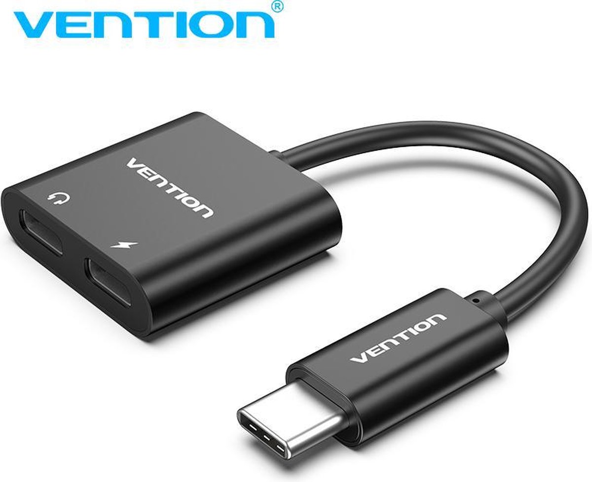 Vention USB C naar USB C Koptelefoon Audio Adapter en Oplaad Poort  - USB PD 3.0 Quick Charge