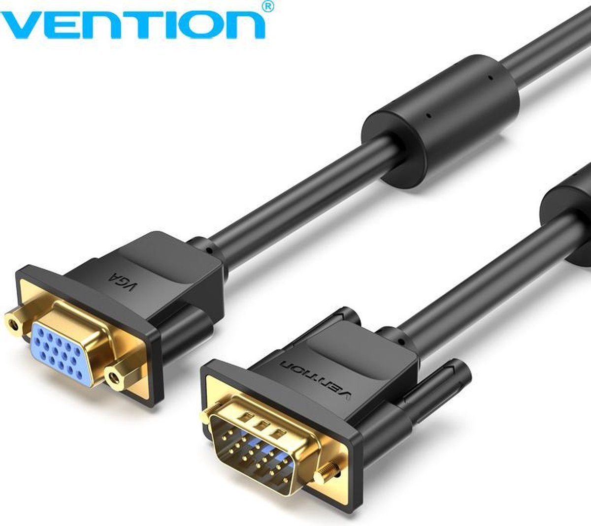 Vention VGA Verlengkabel - 3 Meter - VGA Male naar VGA Female - Gold-Plated