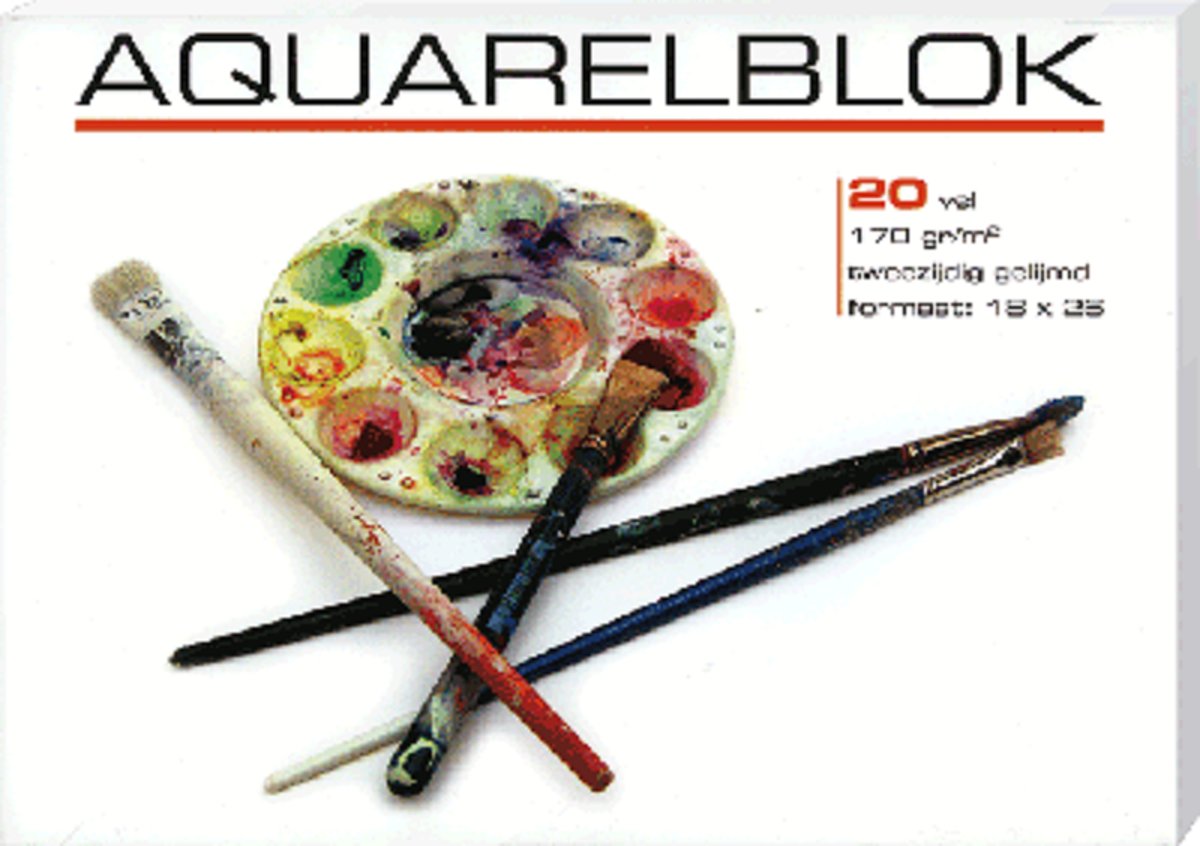 Aquarelblok - 20 vel - 170 gr/m2 - formaat 26x36