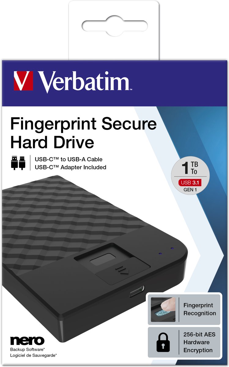 Verbatim Fingerprint Secure Hard Drive 1TB