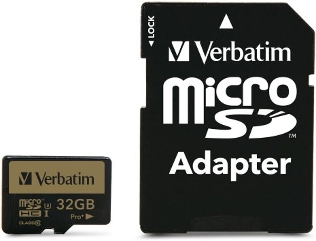 Verbatim Pro+ Micro SDHC 32GB 32GB MicroSDHC UHS-I Klasse 10 flashgeheugen