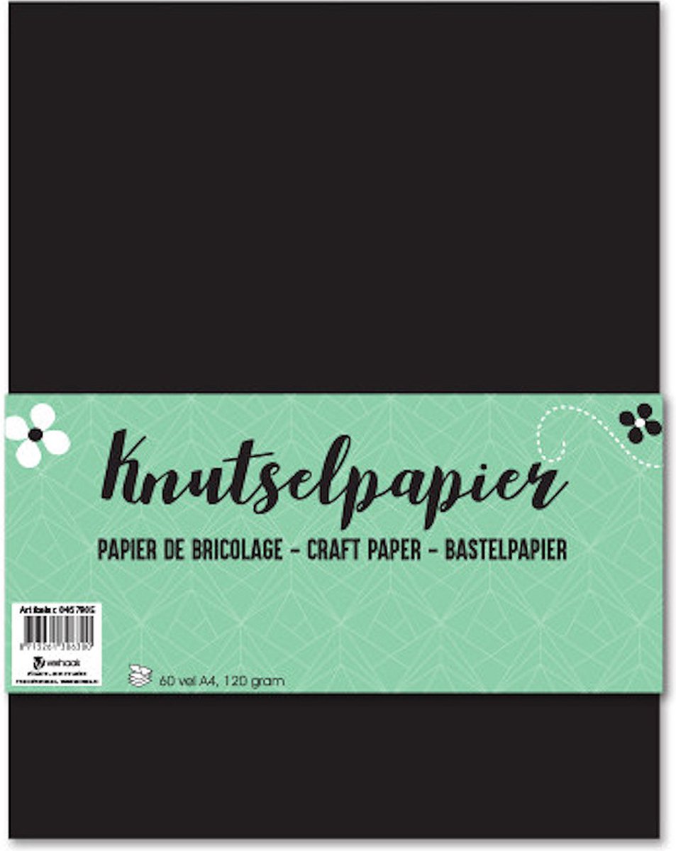 Knutselpapier A4 120 gram 60 vel zwart