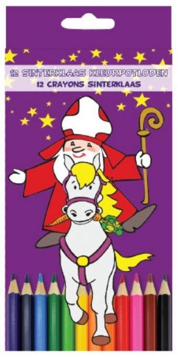 Verhaak Kleurpotloden Sinterklaas Hout 12 Stuks