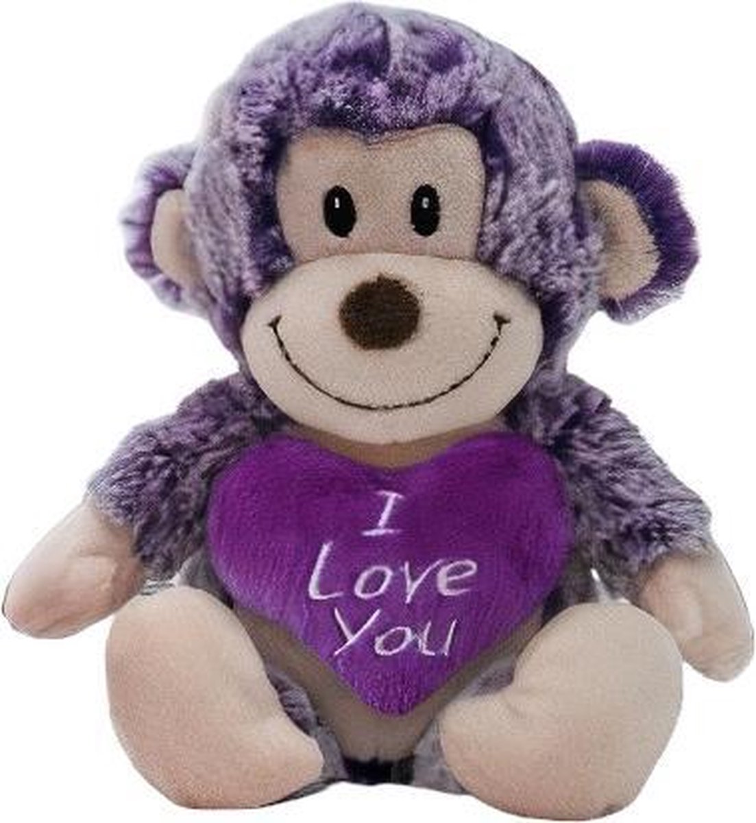 Verhaak Knuffelaap I Love You Junior 15 Cm Pluche Paars