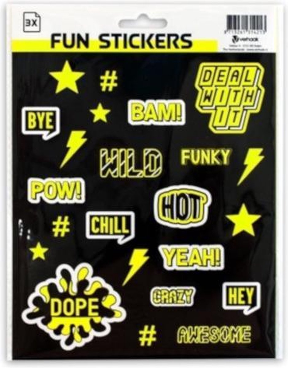   Stickers Kixx 14,8 X 21 Cm A5 Folie Zwart/geel 3 Vellen