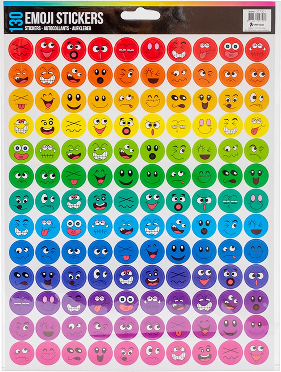 Verhaak Stickervel Emoji A4 29,7 X 21 Cm Papier Rood/groen