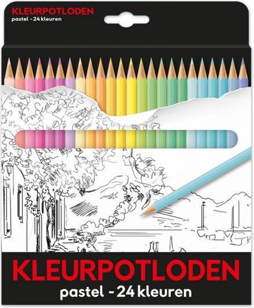 potloden pastel 2 mm junior hout 24 stuks