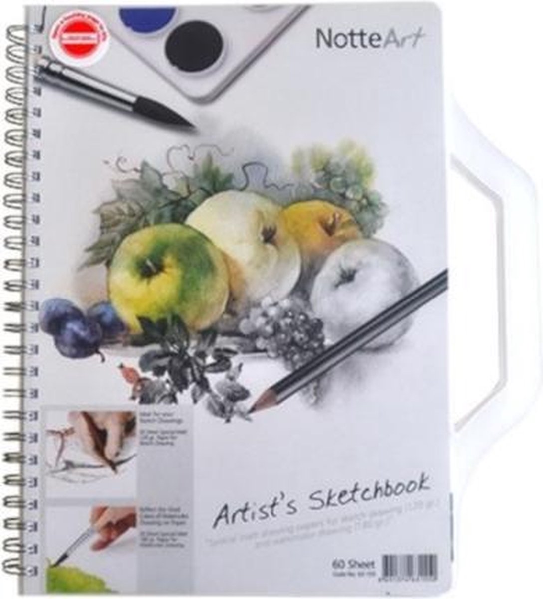 schetsboek Artist met spiraal A4 karton/papier wit