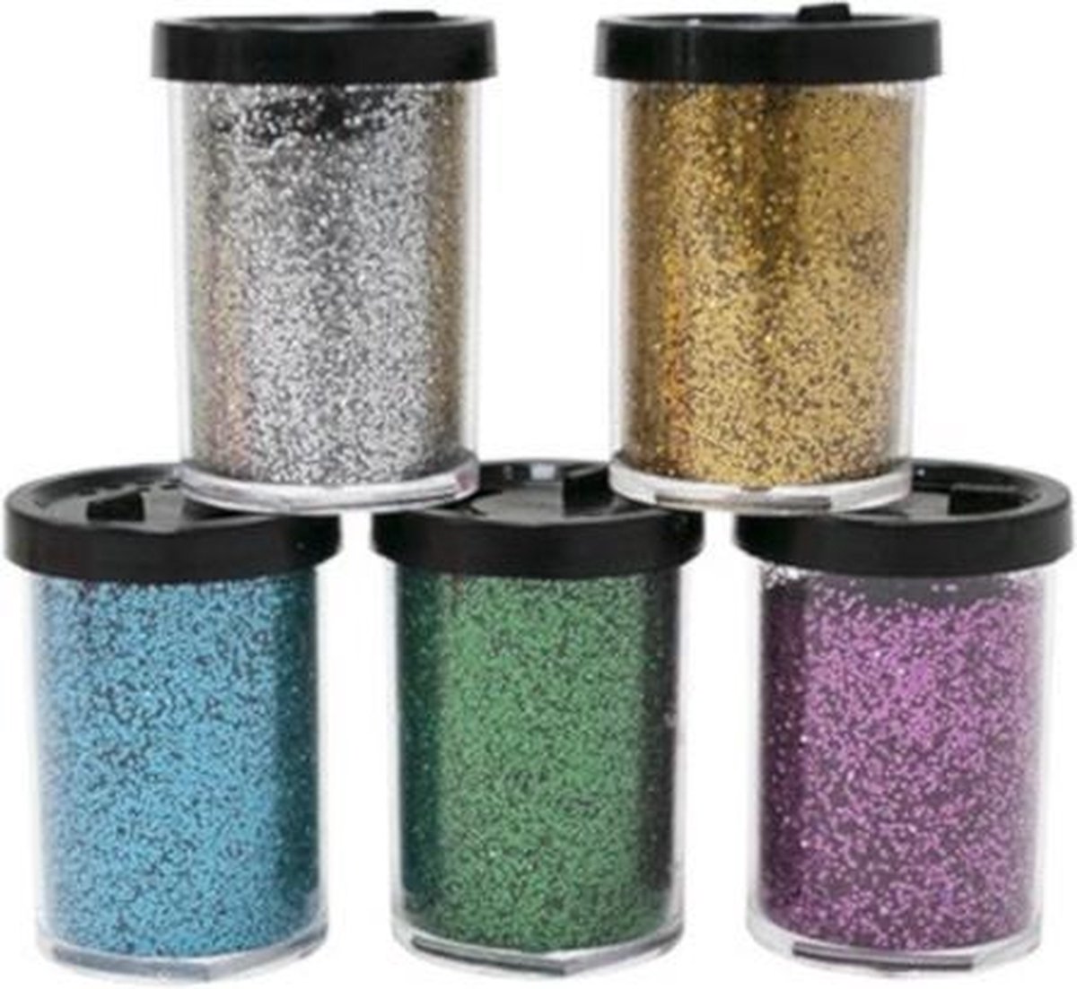 strooibussen glitters Metalic junior 17 gram 5 stuks