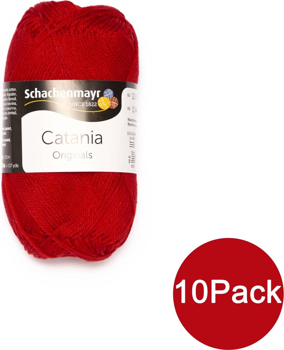 Schachenmayr Breiwol Catania Klassiek 10Pack - 100% Katoen Rood