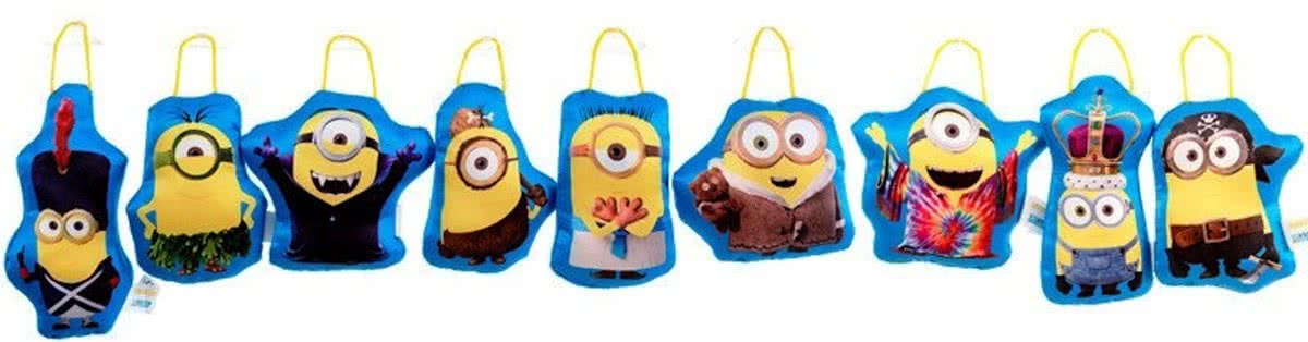 5x Minions kussen met zuignap - 12x9x3cm - 15 assorti